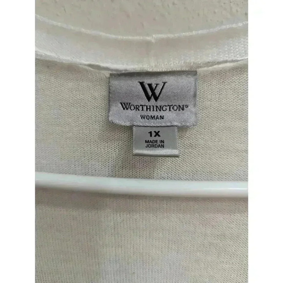 White simple cardigan by Worthington Woman size 1X - Picture 2 of 6